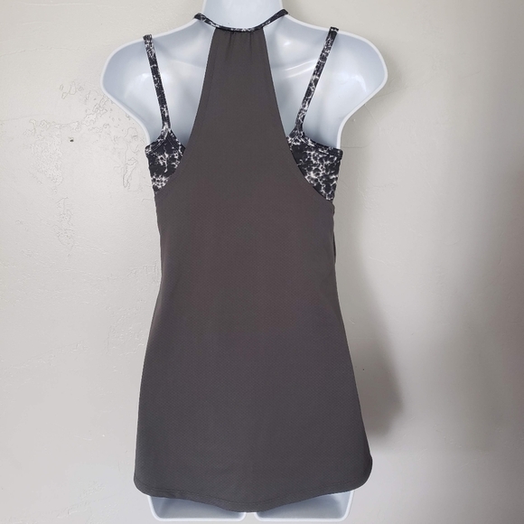 Jockey Women's Small Charcoal Grey Athletic Tank Top Marble Sports Bra Active - Picture 5 of 7